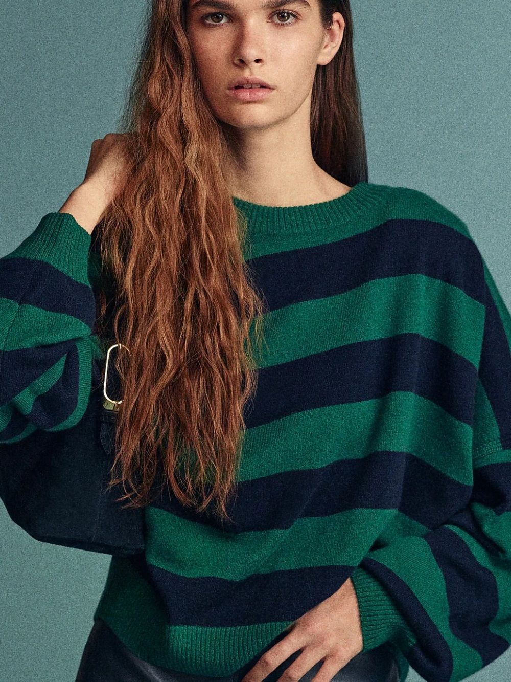 NWT J. Crew Cashmere blouson-sleeve sweater in Stripe Size Small